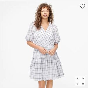 JCrew Puff-sleeve Cotton Voile Wrap Dress